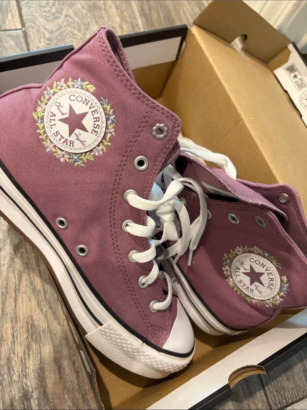 Converse High Top Sneakers - Dusty Rose with White Accents